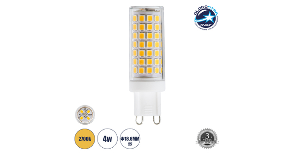 TUBITO 60392 Λάμπα G9 LED 4W 544lm 360° AC 220-240V IP20 Θερμό Λευκό 2700K Dimmable - Lumileds SMD Chip - Μ1.9 x Π1.9 x Υ6.3cm - 3 Χρόνια Εγγύηση