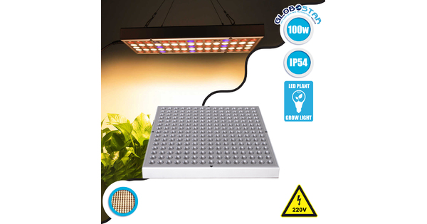 85955 Grow Light Panel Hydro Full Spectrum LED Φωτιστικό Ανάπτυξης Φυτών Υδροπονικού Θερμοκηπίου SMD 2835 100W 160° AC230V IP54 Εσωτερικού Χώρου για Κάλυψη Επιφάνειας 1m x 1m Πλήρους Φάσματος Φωτισμού