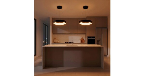 kelvo® SALEM KLV-101-0285 Κρεμαστό Φωτιστικό Οροφής LED 75W 7500lm 120° AC 220-240V IP20 Ρυθμιζόμενο Λευκό CCT με Χειριστήριο από 2700K έως 6000K Dimmable - Lumileds SMD Chip - Μαύρο Ματ - Μ45 x Π45 x Υ6cm - 3 Χρόνια Εγγύηση