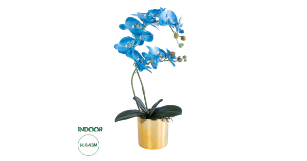 Artificial Garden BLUE ORCHID 21130 Διακοσμητικό Φυτό Μπλε Ορχιδέα Υ43cm