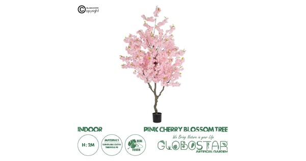 Artificial Garden PINK CHERRY BLOSSOM TREE 20678 Τεχνητό Διακοσμητικό Δέντρο Ροζ Άνθος Κερασιάς Υ200cm