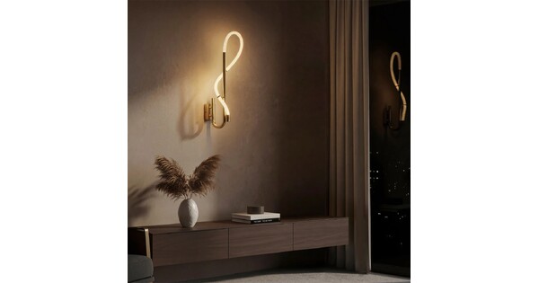 kelvo® GLOW KLV-101-0148-V2 Φωτιστικό Τοίχου / Απλίκα LED 18W 1800lm 360° AC 220-240V IP20 Ρυθμιζόμενο Λευκό CCT με On/Off 2700K/4500K/6000K - Lumileds SMD Chip - Χρυσό Πλατίνα - Μ65 x Π30 x Υ30cm - 3 Χρόνια Εγγύηση