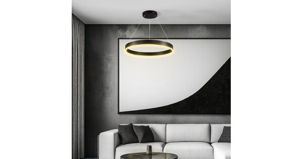 kelvo® VENOM KLV-101-0187 Κρεμαστό Φωτιστικό Οροφής LED 45W 4500lm 120° AC 220-240V IP20 Ρυθμιζόμενο Λευκό CCT με Χειριστήριο από 2700K έως 6000K Dimmable - Lumileds SMD Chip - Μαύρο Ματ - Μ60 x Π60 x Υ6.5cm - 3 Χρόνια Εγγύηση