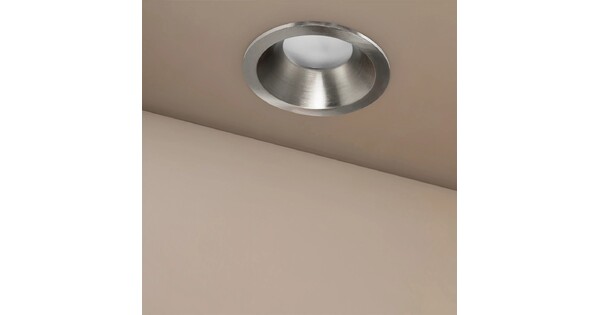 kelvo® SIGMA KLV-101-0043 Χωνευτό Φωτιστικό Downlight Σποτ Μπάνιου για Λάμπα MR16 με Ντουί GU10 AC 220-240V Αδιάβροχο IP65 - Νίκελ Βούρτσας - Μ8.5 x Π8.5 x Υ4.4cm / Q7.5cm