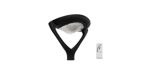 SQUARE 90507 Φωτιστικό Στύλου/Κολώνας Πλατείας/Πάρκου/Κήπου με Ασύρματο Χειριστήριο LED 20W 800lm 120° Ενσωματωμένο Φωτοβολταϊκό Panel 6V 20W & Επαναφορτιζόμενη Μπαταρία Li-ion 3.2V 20000mAh με Αισθητήρα Κίνησης-Ημέρας-Νύχτας Αδιάβροχο IP65 Θερμό Λευκό 2700K - Γκρι Ανθρακί - Μ60 x Π47 x Υ