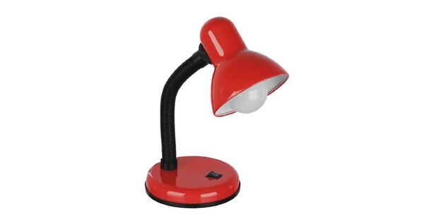 STUDENT GLB-102-0012 Μοντέρνο Επιτραπέζιο Φωτιστικό Πορτατίφ με Ντουί 1 x E27 AC 220-240V IP20 - Κόκκινο & Μαύρο - Μ14 x Π14 x Υ32cm
