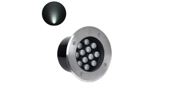 UNDERGROUND-TINA 90668 Χωνευτό Αρχιτεκτονικο Φωτιστικό Σποτ Δαπέδου LED 12W 1380lm 30° DC 24V Αδιάβροχο IP65 Φυσικό Λευκό 4500K Dimmable - Ανοξείδωτο Ατσάλι 304 - Φ16 x Υ9cm / Q14cm - 3 Χρόνια Εγγύηση