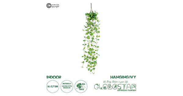 Artificial Garden IVY HANGING BRANCH 20237 Τεχνητό Διακοσμητικό Κρεμαστό Φυτό Κισσός Υ75cm
