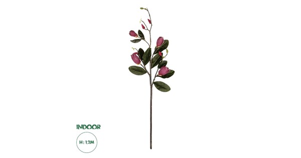 Artificial Garden DARK PING MAGNOLIA BRANCH 21421 Τεχνητό Διακοσμητικό Κλαδί Ροζ Μαγνόλια Y120cm
