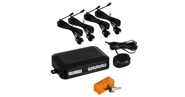 86000 Σύστημα Παρκαρίσματος Parktronic DC 12V με 4 Μαύρους Αισθητήρες και Ηχείο (Buzzer)