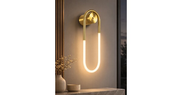 kelvo® LYRA KLV-101-0503 Φωτιστικό Τοίχου / Απλίκα LED 18W 1800lm 360° AC 220-240V IP20 Ρυθμιζόμενο Λευκό CCT με Διακόπτη στο Driver 2700K/4500K/6000K Triac Dimmable - Lumileds SMD Chip & ENEC/TÜV Driver - Σατινέ Χρυσό Βούρτσας - Μ20 x Π16 x Υ60cm - 5 Χρόνια Εγγύηση