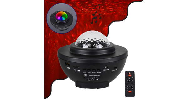 85817 Μαύρο Επιτραπέζιο Διακοσμητικό Φωτιστικό Ειδικών Εφε NIGHT GALAXY WORLD 3D LED 10W DC 5V 2200mAh Επαναφορτιζόμενο με Bluetooth Speaker - Sound Activated - Καλώδιο Τροφοδοσίας USB και Ασύρματο Χειριστήριο RF 2.4Ghz Πολύχρωμo RGBW Dimmable