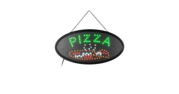 75685 Φωτιστικό Ταμπέλα LED Οβάλ Σήμανσης PIZZA 3W με Πρίζα AC 230V - Μ48 x Π1.8 x Υ24.5cm
