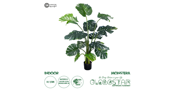 Artificial Garden MONSTERA 20003 Τεχνητό Διακοσμητικό Φυτό Μονστέρα Υ150cm