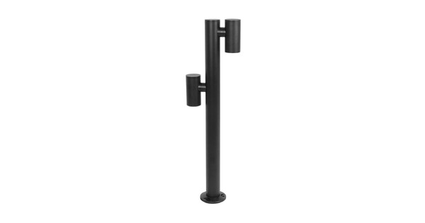 STEM GLB-103-0013 Φωτιστικό Κολωνάκι Κήπου LED 24W 2160lm 60° AC 220-240V Αδιάβροχο IP65 Θερμό Λευκό 2700K - Sanan SMD Chip - Μαύρο Ματ - Μ12 x Π25 x Υ80cm - 3 Χρόνια Εγγύηση
