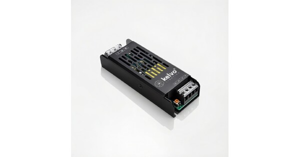 kelvo® ILUMA KLV-107-0006 Slim Τροφοδοτικό/Μετασχηματιστής Class I PELV 60W 5A AC 220-240V σε DC 12V IP20 - Γκρι Ανθρακί Ματ - Μ13.3 x Π4.8 x Υ2.8cm - 5 Χρόνια Εγγύηση