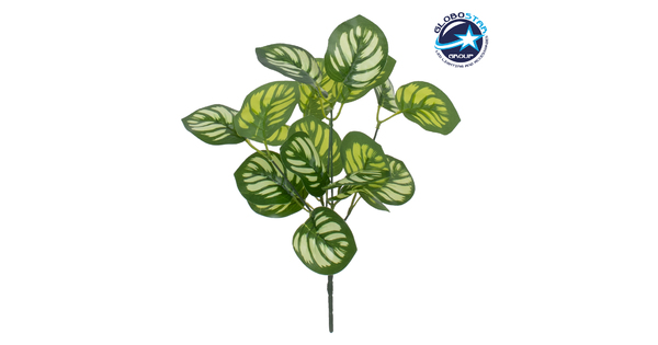 GREEN PEPEROMIA 78286 Τεχνητό Φυτό Πεπερόμια Πράσινη - Μπουκέτο Διακοσμητικών Φυτών - Κλαδιών με Φύλλωμα Πράσινο - Λευκό Υ33cm
