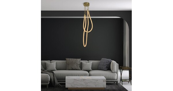 kelvo® GLOW KLV-101-0153 Φωτιστικό Οροφής LED 42W 4200lm 360° AC 220-240V IP20 Ρυθμιζόμενο Λευκό CCT με Χειριστήριο από 2700K έως 6000K Dimmable - Lumileds SMD Chip - Χρυσό Πλατίνα - Μ50 x Π50 x Υ70cm - 3 Χρόνια Εγγύηση