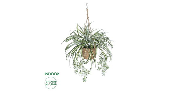 Artificial Garden CHLOROPHYTUM COMOSUM HANGING PLANT 20638 Τεχνητό Κρεμαστό Διακοσμητικό Χλωρόφυτο  Y50cm