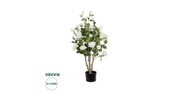 Artificial Garden WHITE ROSES 21069 Τεχνητό Διακοσμητικό Δέντρο Τριανταφυλλιά Μ50 x Π50 x Υ90cm