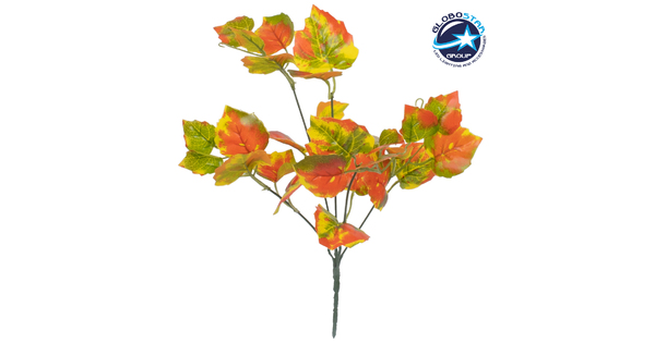 VIRGINIA CREEPER 78216 Τεχνητό Φυτό Παρθενόκισσος - Μπουκέτο Διακοσμητικών Φυτών - Κλαδιών με Φύλλωμα Πορτοκαλί - Κόκκινο - Πράσινο - Κίτρινο Υ35cm