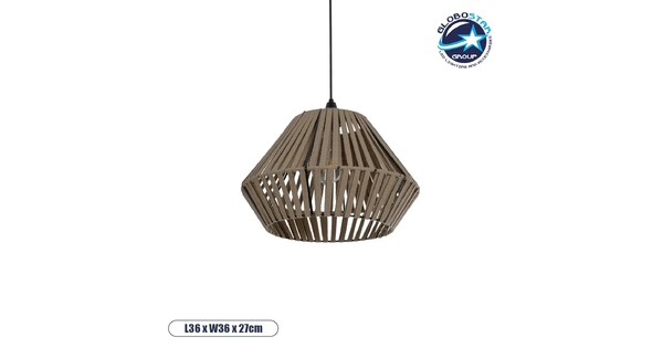 NUI 205-0067 Boho Κρεμαστό Φωτιστικό Οροφής με Ντουί 1 x E27 AC 220-240V IP20 - Μπεζ - M36 x Π36 x Υ27cm