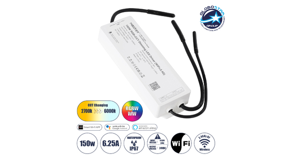 71440 WP3-P150V24 Mi-Light Ασύρματο RF 2.4Ghz Smart Controller LED Driver Wireless WiFi 1 Καναλιού για RGBW+WW+CCT Προϊόντα LED 150W 6.25A - AC 100-240V σε DC 24V - Αδιάβροχο IP67 Μ22.5 x Π7.3 x Υ3.5cm - 5 Years Warranty
