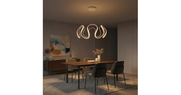 kelvo® TARANTULA KLV-101-0270 Κρεμαστό Φωτιστικό Οροφής LED 120W 12000lm 360° AC 220-240V IP20 Ρυθμιζόμενο Λευκό CCT με Χειριστήριο από 2700K έως 6000K Dimmable - Lumileds SMD Chip - Λευκό Ματ - Μ78 x Π78 x Υ31.5cm - 3 Χρόνια Εγγύηση