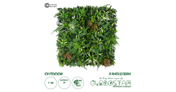 Artificial Garden JUNGLE FERN 20351 Τεχνητό Διακοσμητικό Πάνελ Φυλλωσιάς - Κάθετος Κήπος σύνθεση Ζούγκλα Φτέρης Μ100 x Π100 x Υ20cm