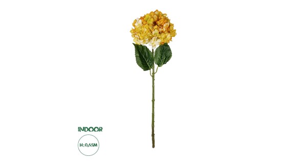 Artificial Garden YELLOW HYDRANGEA BRANCH 21317 Τεχνητό Διακοσμητικό Κλαδί Κίτρινη Ορτανσία Y65cm