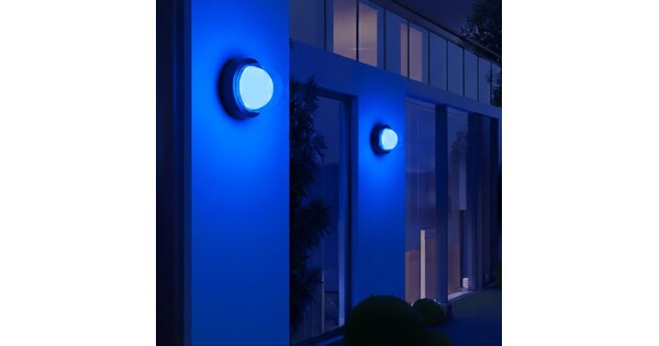 kelvo® NEXA KLV-101-0249 Φωτιστικό Τοίχου / Απλίκα LED 6W 360lm 180° AC 220-240V Αδιάβροχο IP65 Μπλε - Sanan SMD Chip & TÜV SÜD Driver - Μαύρο Ματ - Μ11 x Π8.5 x Υ11cm - 5 Χρόνια Εγγύηση