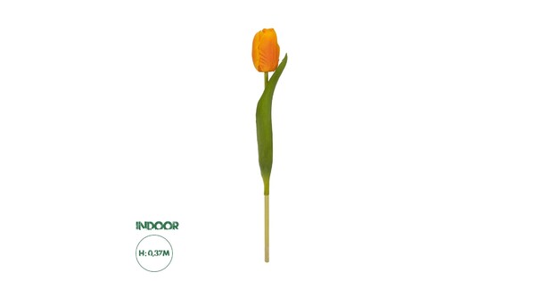 Artificial Garden ORANGE TULIP BRANCH 21202 Τεχνητό Διακοσμητικό Κλαδί Πορτοκαλί Τουλίπα Y37cm