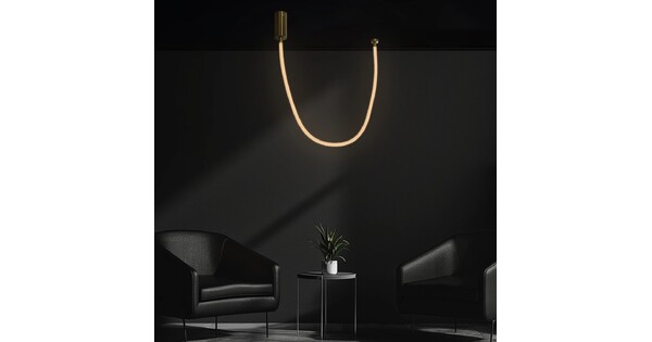 kelvo® GLOW KLV-101-0155 Κρεμαστό Φωτιστικό Οροφής LED 27W 2700lm 360° AC 220-240V IP20 Ρυθμιζόμενο Λευκό CCT με Χειριστήριο από 2700K έως 6000K Dimmable - Lumileds SMD Chip - Χρυσό Πλατίνα - Μ90 x Π9 x Υ95cm - 3 Χρόνια Εγγύηση