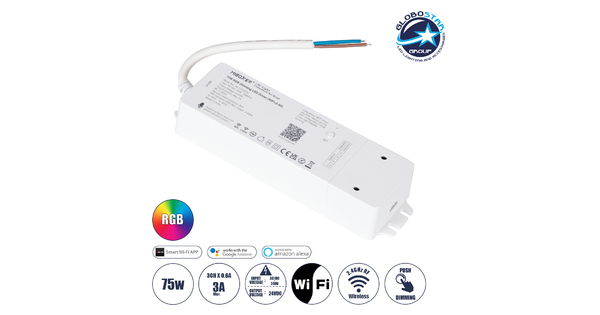 71439 WL3-P75V24 Mi-Light Ασύρματο RF 2.4Ghz Smart Controller LED Driver Wireless WiFi 3 Καναλιών για RGB Προϊόντα LED 75W 3A - AC 100-240V σε DC 24V - IP20 Μ19 x Π5.5 x Υ3.2cm - 5 Years Warranty