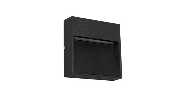 STEPINI GLB-103-0035 Φωτιστικό Σκαλοπατιού / Διαδρόμου LED 3W 270lm 45° AC 220-240V Αδιάβροχο IP65 Θερμό Λευκό 2700K - Sanan SMD Chip - Μαύρο Ματ - Μ11.5 x Π3 x Υ11.5cm - 3 Χρόνια Εγγύηση