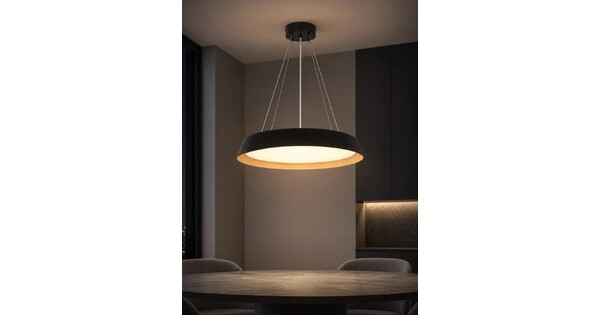 kelvo® LUMORA KLV-101-0579 Κρεμαστό Φωτιστικό Οροφής LED 36W 3600lm 120° AC 220-240V IP20 Ρυθμιζόμενο Λευκό CCT με Διακόπτη στο Driver 2700K/4500K/6000K Triac Dimmable - Lumileds SMD Chip & ENEC/TÜV Driver - Μαύρο Ματ & Εφέ Ξύλου - Μ53 x Π53 x Υ7cm - 5 Χρόνια Εγγύηση