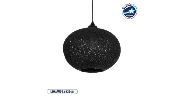 SOLEI 205-0005 Boho Κρεμαστό Φωτιστικό Οροφής με Ντουί 1 x E27 AC 220-240V IP20 - Μαύρο - M30 x Π30 x Υ35cm