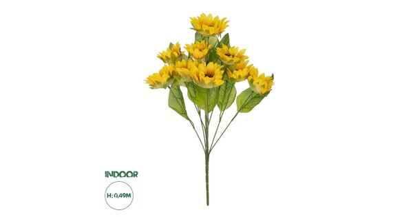 Artificial Garden YELLOW SUNFLOWER BRANCH 21383 Τεχνητό Διακοσμητικό Κλαδί Ηλιοτρόπιο Κίτρινο Y49cm