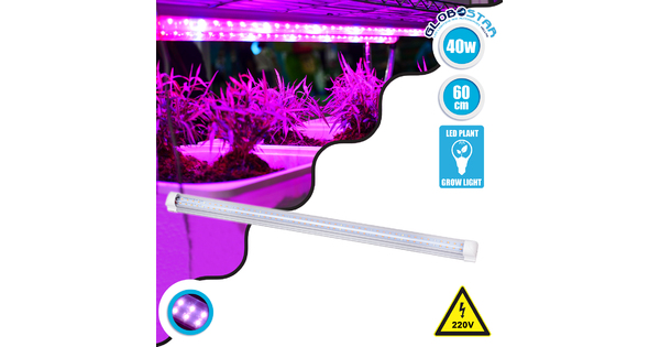 85961 Linear Grow Light Full Spectrum LED Γραμμικό Φωτιστικό Ανάπτυξης Φυτών Θερμοκηπίου 60cm SMD 2835 40W 160° AC230V IP54 Εσωτερικού Χώρου για Κάλυψη Επιφάνειας 0.6m x 0.6m Πλήρους Φάσματος Φωτισμού