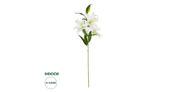Artificial Garden WHITE LILY BRANCH 21312 Τεχνητό Διακοσμητικό Κλαδί Λευκό Κρίνο Y95cm
