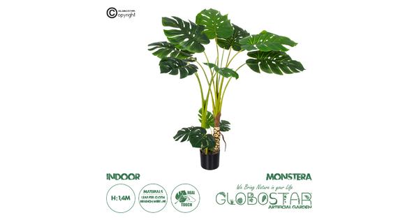 Artificial Garden MONSTERA 20004 Τεχνητό Διακοσμητικό Φυτό Μονστέρα Υ140cm