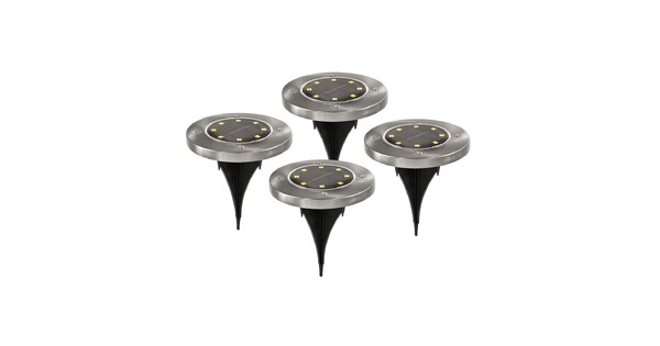 SOLARPIN 71503 Διακοσμητικό Φωτιστικό Κήπου LED 3W 120lm 60° DC 5V με Φωτοβολταϊκό Panel 5V 0.1W & Επαναφορτιζόμενη Μπαταρία Li-ion 3.2V 600mAh Αδιάβροχο IP65 Θερμό Λευκό 2700K - Πακέτο 4 Τεμαχίων - Μ12 x Π12 x Υ13cm - 2 Χρόνια Εγγύηση