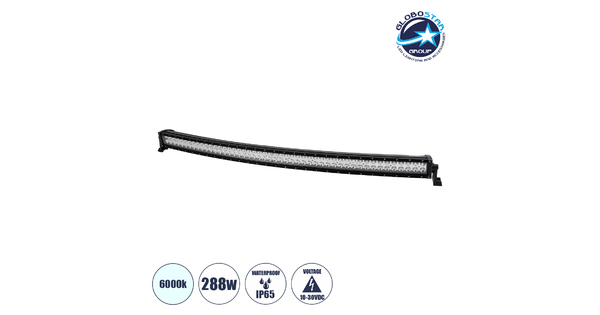85473 JEEP & Forklift LED Curved Bar - Μπάρα Εργασίας Curved για Οχήματα - JEEP & Περονοφόρα - Κλαρκ LED 288W DC 10-30V Αδιάβροχη IP65 Ψυχρό Λευκό 6000K Μ128 x Π8 x Υ8cm