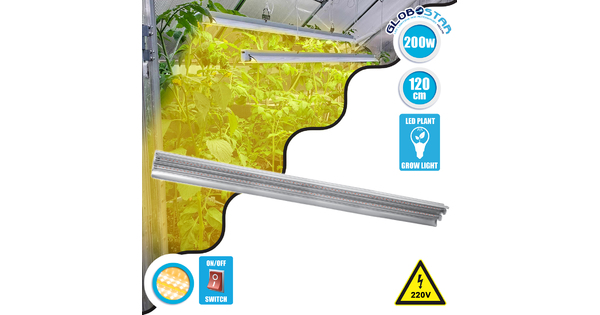 85959 Linear Grow Light Hydro Full Spectrum LED Γραμμικό Φωτιστικό Ανάπτυξης Φυτών Υδροπονικού Θερμοκηπίου 120cm SMD 2835 200W 120° AC230V IP54 Εσωτερικού Χώρου για Κάλυψη Επιφάνειας 1.2m x 1.2m Πλήρους Φάσματος Φωτισμού