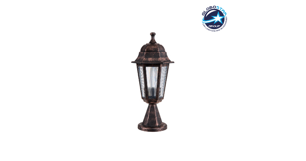 VITRO 203-0195 Vintage Επιδαπέδιο Φωτιστικό Φαναράκι Μονόφωτο 1 x E27 IP44 Χάλκινο Πλαστικό Σώμα - Μ16 x Π16 x Υ39cm