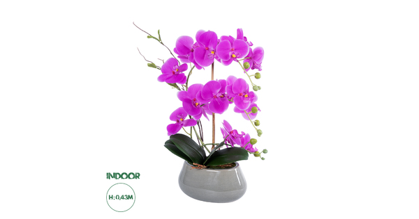 Artificial Garden HOT PINK ORCHID 21119 Διακοσμητικό Έντονο Ροζ Ορχιδέα Υ45cm
