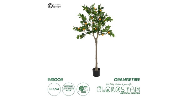 Artificial Garden ORANGE TREE 21109 Τεχνητό Διακοσμητικό Δέντρο Πορτοκαλιά Μ90 x Π70 x Υ160cm