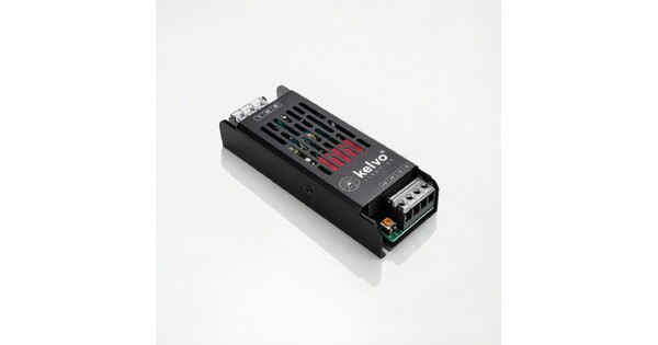 kelvo® ILUMA KLV-107-0012 Slim Τροφοδοτικό/Μετασχηματιστής Class I PELV 60W 2.5A AC 220-240V σε DC 24V IP20 - Γκρι Ανθρακί Ματ - Μ13.3 x Π4.8 x Υ2.8cm - 5 Χρόνια Εγγύηση