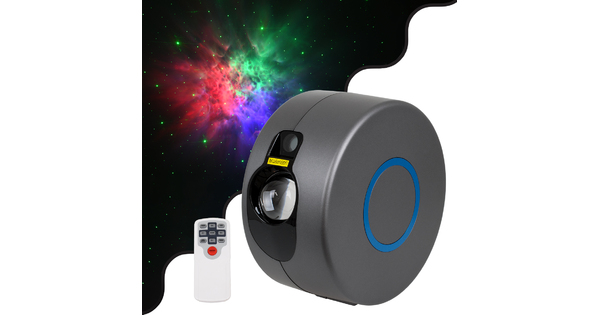 78595 XL Διακοσμητικό Φωτιστικό Ειδικών Εφέ LASER NIGHT SKY AURORA GALAXY 3D LED 10W AC 230V - Πρίζα Schuko και Ασύρματο Χειριστήριο RF 2.4Ghz Πολύχρωμo RGB Dimmable