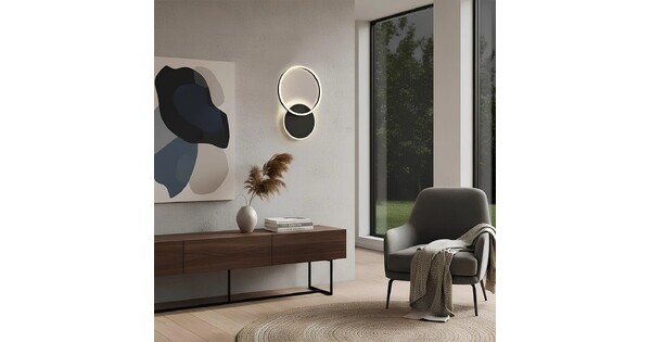 kelvo® VENOM KLV-101-0181-V2 Φωτιστικό Τοίχου / Απλίκα LED 45W 4500lm 360° AC 220-240V IP20 Ρυθμιζόμενο Λευκό CCT με Χειριστήριο από 2700K έως 6000K Dimmable - Lumileds SMD Chip - Μαύρο Ματ - Μ60 x Π40 x Υ7.5cm - 3 Χρόνια Εγγύηση